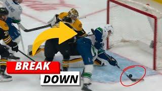 KEVIN LANKINEN AND CANUCKS SHUT OUT BRUINS 2-0: A GOAL BREAK DOWN