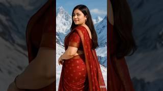 "AI Saree Beauty in Snow #saree #sareelove