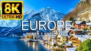 FLYING OVER EUROPE 8K | Amazing beautiful natural landscape with relaxing music | 8K ULTRA HD VIDEO