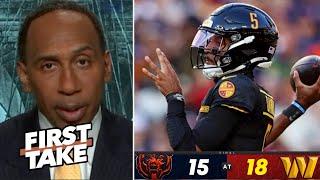 FIRST TAKE| He's in MVP convo - Stephen A on Jayden Daniels' Hail Mary gives Commanders win vs Bears