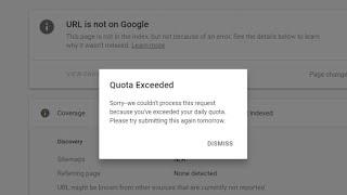 Google Search Console Fix Quota exceeded While Indexing URL Problem | Console Quota exceeded google