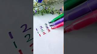 1 2 3 trending shorts#3d math number drawing#shorts#creative#satisfying#art#youtubeshorts