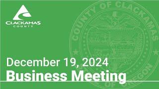 Board of County Commissioners' Meeting - December 19, 2024