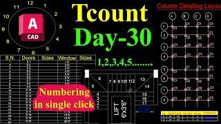 #30| AutoCAD| Tcount (TCO) Command in AutoCAD, Automatic Text Numbering in AutoCAD