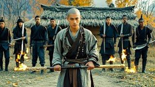 The bully provokes the boy, but he is the Shaolin King of Martial Arts and no one can defeat him.