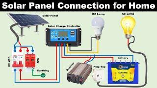 Complete Solar Panel Connection with Solar Charge Controller and Inverter @TheElectricalGuy