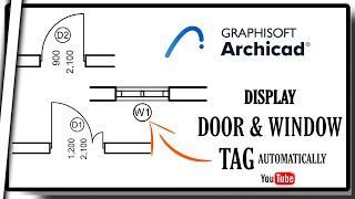 How To Display Door & Window Tag Automatically - Archicad