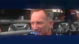 Christian Horner "congratulating Carlos Sainz and Sergio Perez's knockout in Q1" at the MexicanGP