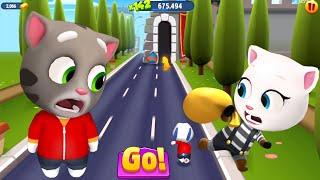 Talking Tom Gold Run Latest Update - Red Shirt Hank vs Raccoon Boss In Strange Town ()