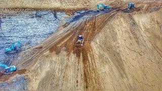 Amazing || New Road Construction Process on Steep Mountain Performed by SD16E Dozer and Excavator