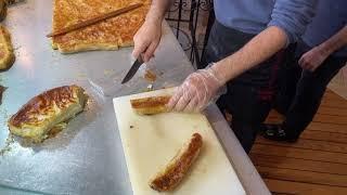 Borec / Burek Street Food and Restaurant Food.  Rolled Dish with fillings - Istanbul Turkey - ECTV