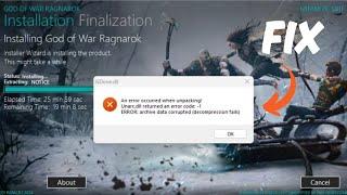 How to Fix unarc.dll Error Code: -1 in God of War Ragnarök | Ragnarök Dodi Repack Installation Error