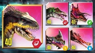 ALL MAX LEVEL 40 SUPERHYBRIDS - Jurassic World The Game