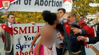 Woman Attacks Prayerful Pro-Life Event with Black Paint