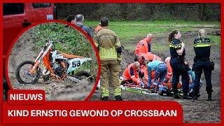 Jong kind ernstig gewond bij botsing op crossbaan in Tilburg, traumaheli neemt slachtoffer mee