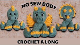 CROCHET DINOSAUR DRAGON NO SEW BODY AMIGURUMI CROCHET A LONG