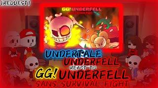 UNDERTALE & UNDERFELL REACT TO GG!UNDERFELL SANS SURVIVAL FIGHT (REQUEST)