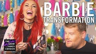 Kandee Johnson Transforms James Corden into Barbie