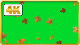 Small Falling Autumn leaves green screen Loop 4K