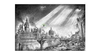 Doomsday ruins ： European architectural sketch by Rogen Ru