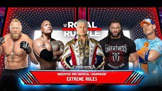 Brock Lesnar vs Cody Rhodes vs Roman Reigns vs The Rock | WWE Royal Rumble | WWE 2k24 Gameplay 4k