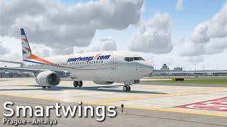 X-Plane 11| Smartwings Boeing 737-800 | Prague - Antalya | TVS5VY | Takeoff