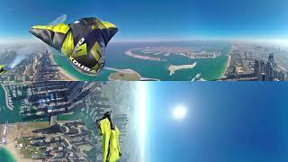 Wingsuit 360 degree video over Dubai