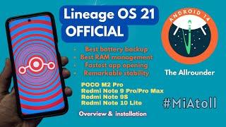 Lineage OS 21 OFFICIAL for Redmi Note 9 Pro/Pro Max, POCO M2 Pro, Redmi Note 10 Lite