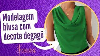 COMO FAZER BLUSA COM DECOTE DEGAGÊ COM PREGAS NO OMBRO