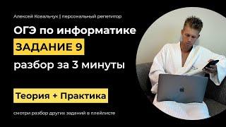 Задание 9. ОГЭ Информатика 2024. Разбор за 9 минут. Посмотри и научись решать. Подготовка к ОГЭ.