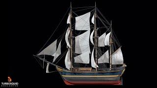 HMS Bounty 3D Model Turntable 60FPS