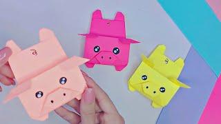 DIY|Origami paper pig|Оригами свинья из бумаги