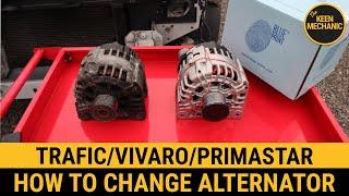 How to change replace install alternator Renault Trafic Vivaro Primastar remove alternator test f9q