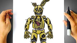 How to DRAW SPRINGTRAP - Five Nights at Freddy's - [ How to DRAW FNAF Characters ]