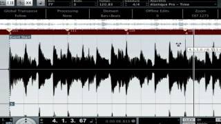 cubase how to use WARP tool to tempo map audio