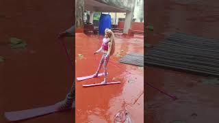 Barbie Skiing in Rains ️ #barbie #short #shortsfeed #shorts