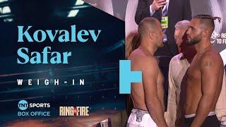 Sergey Kovalev & Robin Safar weigh-in and face-off for final time ahead of #RingOfFire 