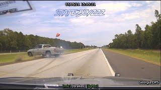 Georgia State Patrol Takes Over Pursuit of Stolen Dodge Ram From Savannah PD | PIT and Roll Over