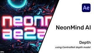 Generating artworks using NeonMind AI tool for AfterEffects and ControlNet Depth model.