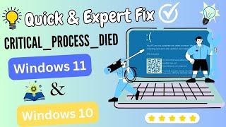 FIXED critical process died windows 11 / 10 | How to fix critical process died windows 11 / 10