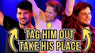Two Bros With FEET for HANDS | Freeze Tag (tag him out, take his position, start a new scene)