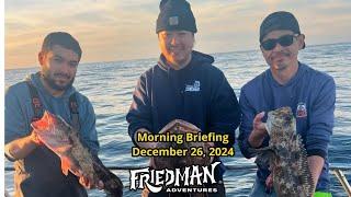 San Diego long range fleet headed south, Phil’s holiday ceviche recipe, great rock fishing, bass ￼