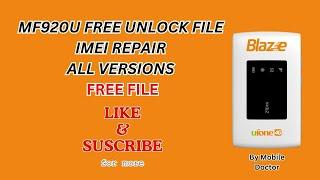 Zte MF920U,MF920V Unlock Network & Repair Imei Free Solution By Mobile Doctor All Versions 2024 New.