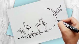 How to draw animals easily | Drawings in one line (selection)