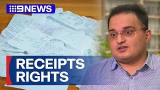 Privacy fears over electronic receipts | 9 News Australia