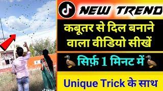 Tiktok pigeon meking heart in sky Tutorial | kbootar se dil kaise bnaye | Viral Trend TikTok