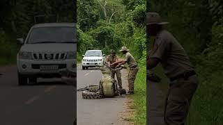Villagers Risk Their Lives to Save a Crocodile from a Huge Python!