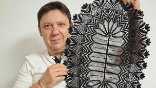 Овальная Салфетка крючком.  Пятая часть.  Очередной шедевр.