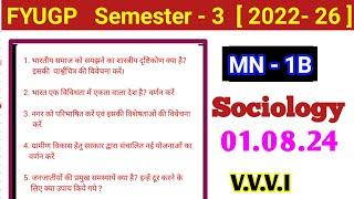 Sociology MN 1b important question l vbu semester 3 minor 1b sociology question bc centre #sociology