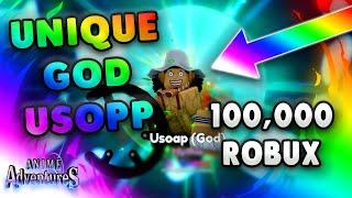 I SPENT 100,000 ROBUX FOR THE UNIQUE SNIPER GOD USOPP* Anime Adventures* DO NOT DO THIS